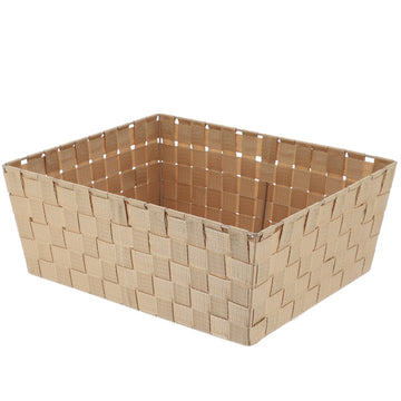 Poliészter tárolókosár 31,5x39x15 cm - bézs