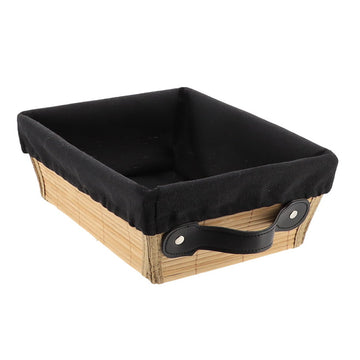 Bambusz Tárolókosár 20.5x26x10.5 cm - Bambusz/Fekete