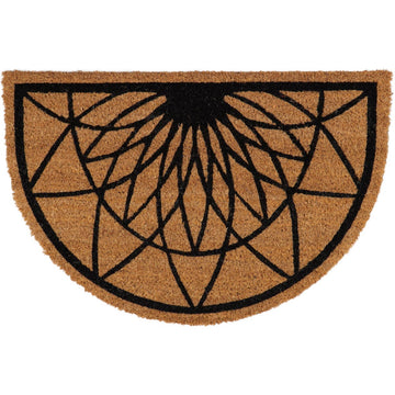 Félhold alakú rozetta bejárati szőnyeg 40x60cm kókusz/PVC