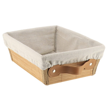 Bambusz Tárolókosár 20.5x26x10.5 cm - Bambusz/Len