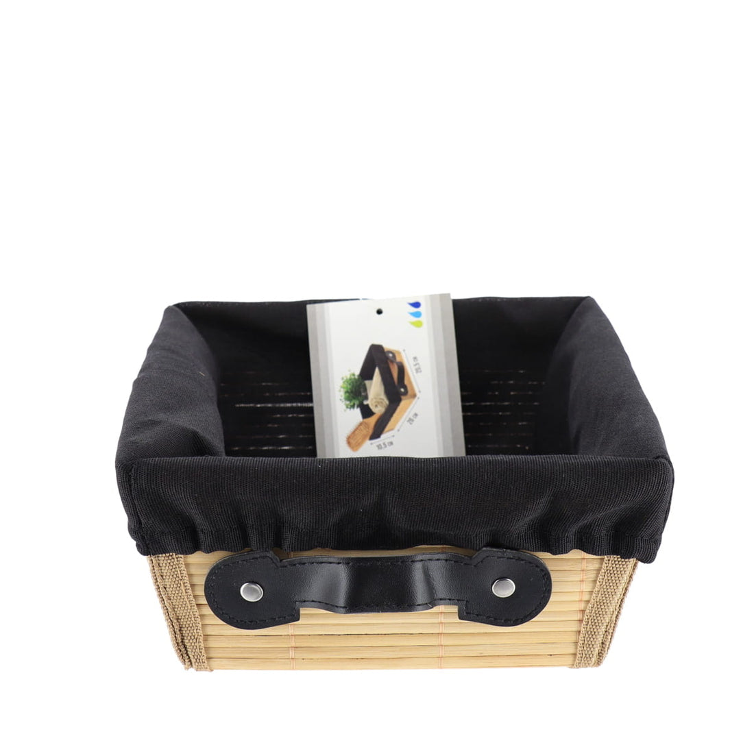 Bambusz Tárolókosár 20.5x26x10.5 cm - Bambusz/Fekete