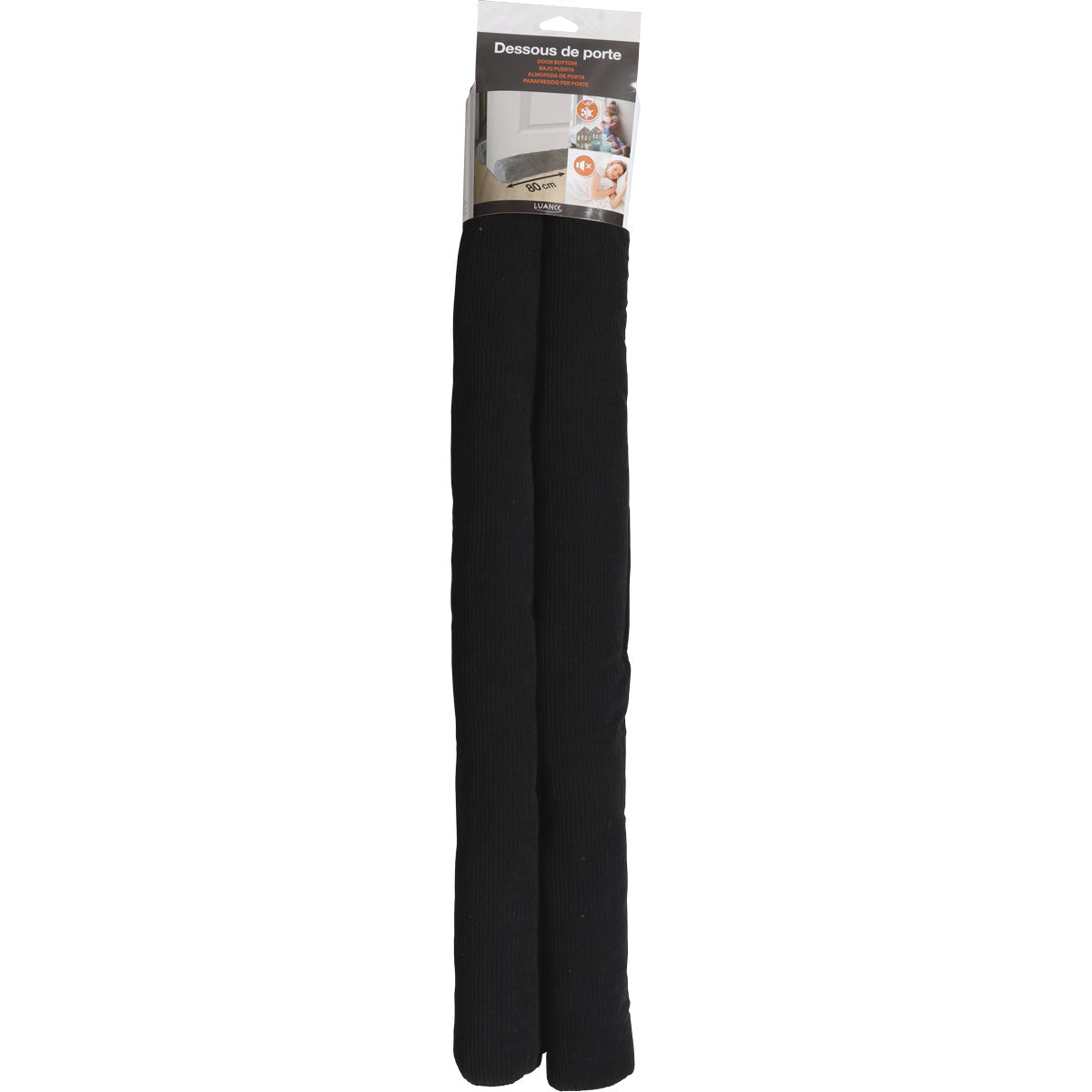 Kétszárnyú ajtószigetelő 80CM bársony - Fekete