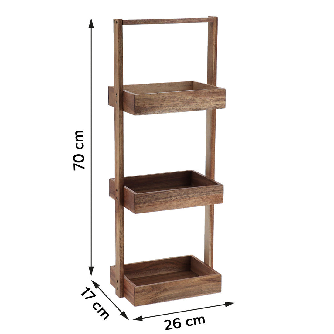Akác/MDF polc 3 szinttel - Akác 