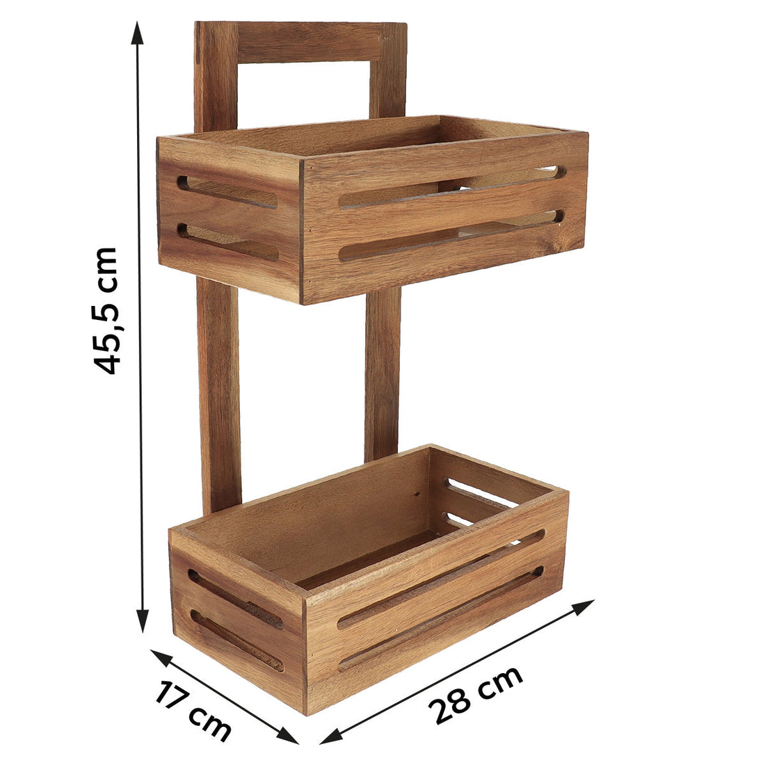 Akác/MDF kétszintes polc - Akác 