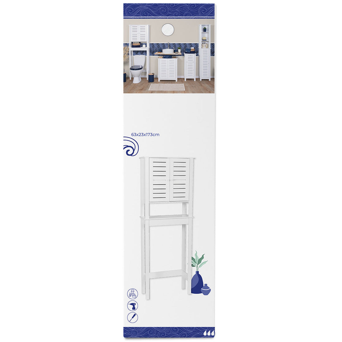 MDF WC-polc 2 ajtóval + 1 belső polccal - Santorini