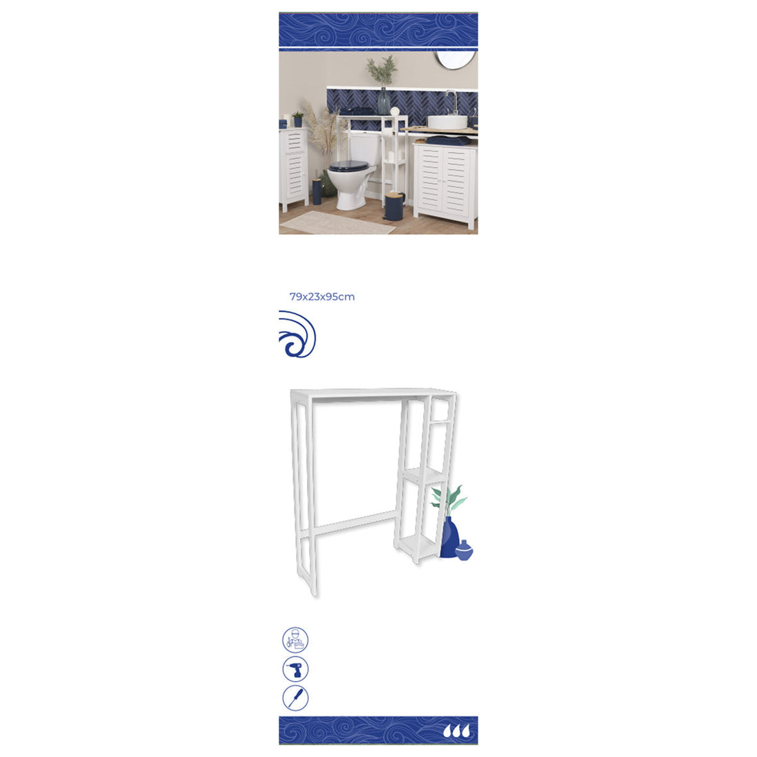 MDF WC-polc 2 polccal - Santorini