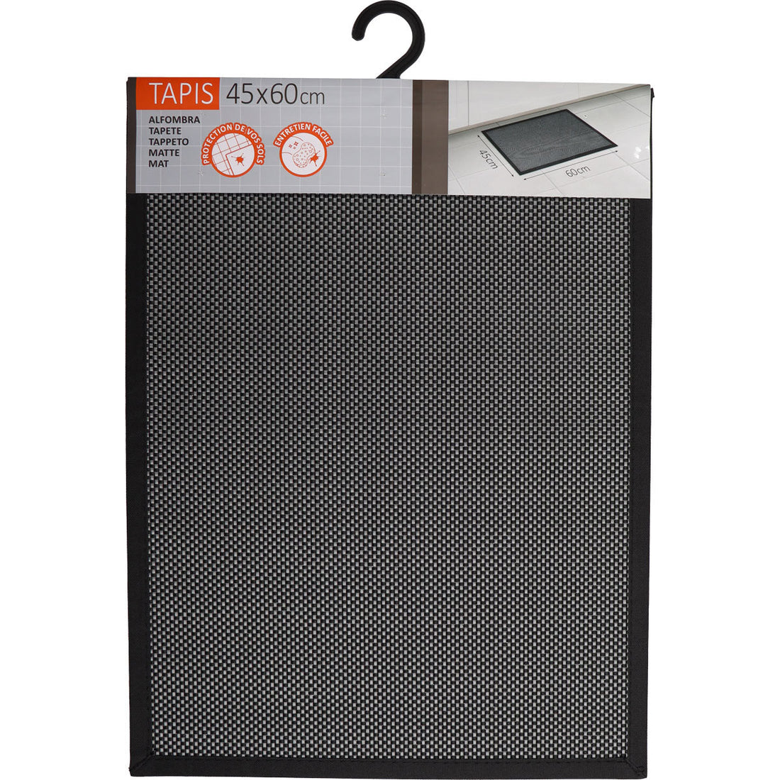 Konyhai Szőtt Vinyl Szőnyeg Fekete/Ezüst - 50X120CM